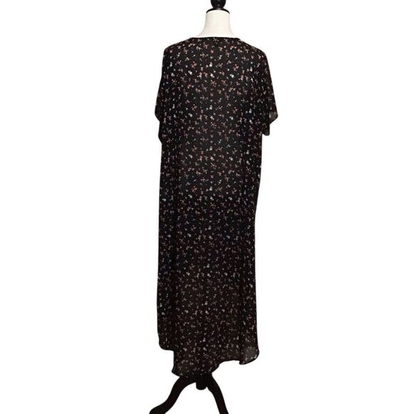 Torrid Black Floral Long Kimono 0/1 - Picture 5 of 7